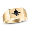 Thumbnail Image 1 of Men's Black Diamond Star Ring 1/5 ct tw 10K Yellow Gold