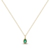 Thumbnail Image 1 of Oval-Cut Natural Emerald Bezel-Set Solitaire Necklace 14K Yellow Gold 17&quot;