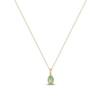 Thumbnail Image 5 of Oval-Cut Natural Emerald Bezel-Set Solitaire Necklace 14K Yellow Gold 17&quot;