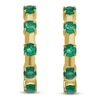 Thumbnail Image 4 of Natural Emerald Hoop Earrings 14K Yellow Gold