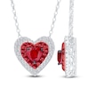 Thumbnail Image 2 of Kallati Heart-Shaped Natural Ruby & Diamond Necklace 1/5 ct tw 14K White Gold 18&quot;