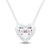 Thumbnail Image 3 of Kallati Heart-Shaped Natural Ruby & Diamond Necklace 1/5 ct tw 14K White Gold 18&quot;