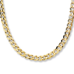 Solid Concave Curb Link Necklace 10K Yellow Gold 22&quot; Length 5.5mm