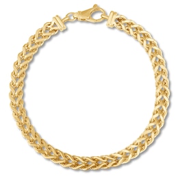 Semi-Solid Franco Link Chain Bracelet 14K Yellow Gold 8.5&quot;