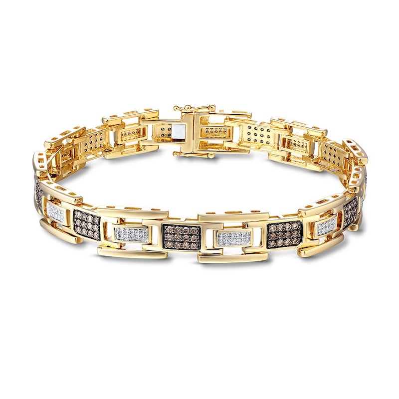 Men's Diamond Bracelet 2 ct tw 10K Yellow Gold 8.5