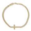 Thumbnail Image 1 of Sideways Cross Bracelet 14K Yellow Gold 7.25&quot;