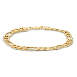 Hollow Figaro Link Chain Bracelet 10K Yellow Gold 9&quot;