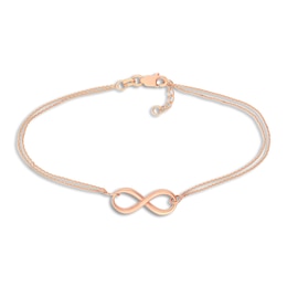 Infinity Bracelet 14K Rose Gold 7.5&quot;