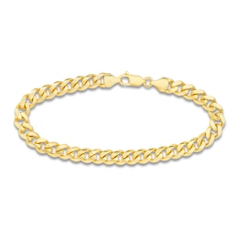 Solid Curb Chain Bracelet 14K Yellow Gold 8.5&quot; 7.3mm