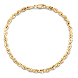 Hollow Rope Bracelet 14K Yellow Gold 8.5 Length