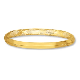 Bangle Bracelet Criss-Cross Design 14K Yellow Gold