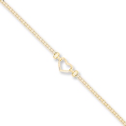 Heart Anklet 14K Yellow Gold