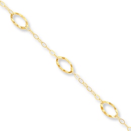 Oval Anklet 14K Yellow Gold 9&quot;