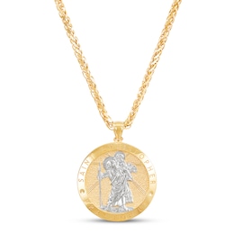 St. Christopher Pendant Necklace 10K Yellow Gold 22&quot;