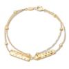 Thumbnail Image 1 of Italia D'Oro Bar & Bead Double Row Bracelet 14K Yellow Gold 7.25"