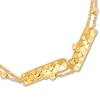 Thumbnail Image 2 of Italia D'Oro Bar & Bead Double Row Bracelet 14K Yellow Gold 7.25"