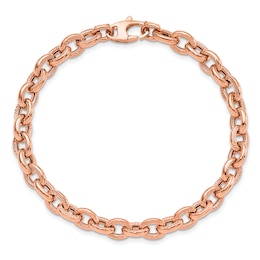 Textured Link Bracelet 14K Rose Gold 7.5&quot;