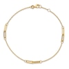 Thumbnail Image 1 of Paperclip Link Stations Anklet 14K Yellow Gold 9"