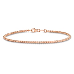 Diamond Cut Beaded Bracelet 14K Rose Gold 7&quot;