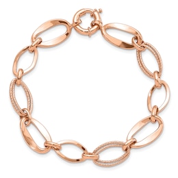 Link Bracelet 10K Rose Gold 7.5&quot;