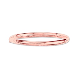 Polished Bangle Bracelet 14K Rose Gold 7&quot;