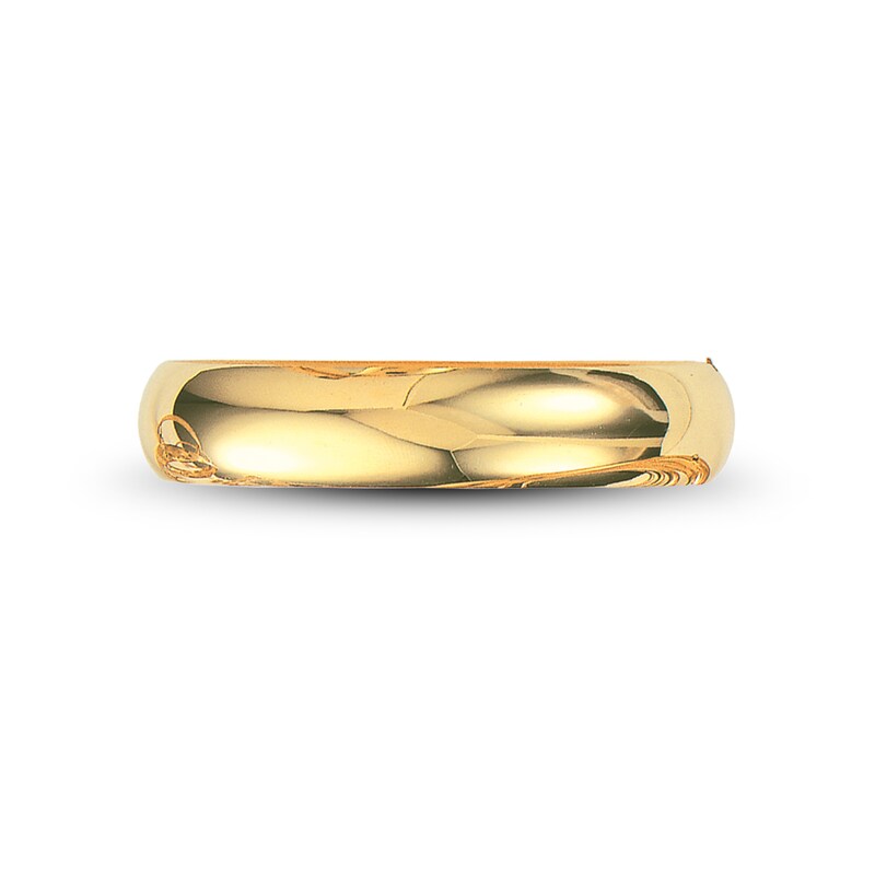 Hinged Tube Polished Bangle Bracelet 14k Gold