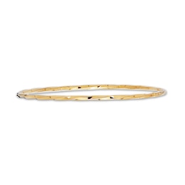 Diamond-Cut Stackable Bangle Bracelet 14K Yellow Gold 8&quot;