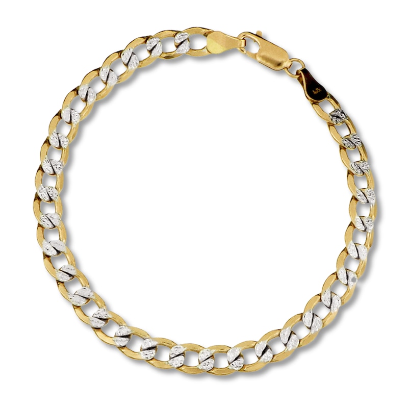 Diamond-Cut Curb Chain Bracelet 10K Yellow Gold 8.5"