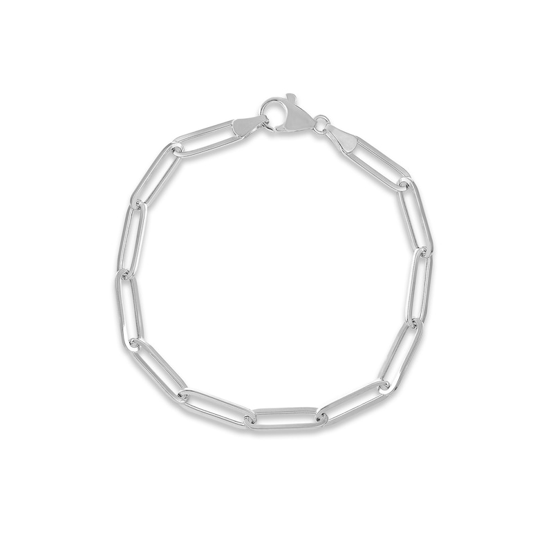 Main Image 1 of Paper Clip Chain Bracelet 14K White Gold 8&quot;