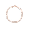 Thumbnail Image 1 of Paper Clip Chain Bracelet 14K Rose Gold 8&quot;