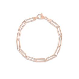 Paper Clip Chain Bracelet 14K Rose Gold 8&quot;