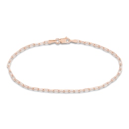 Solid Paperclip Chain Bracelet 14K Rose Gold 7.25&quot;