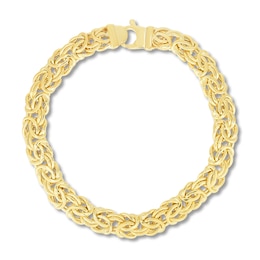 Hollow Byzantine Chain Bracelet 14K Yellow Gold 7.25&quot;