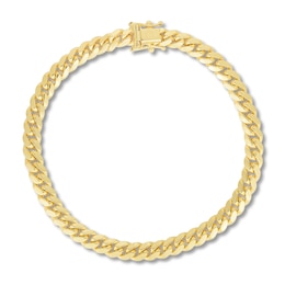 Solid Miami Cuban Link Bracelet 14K Yellow Gold 8.5&quot;