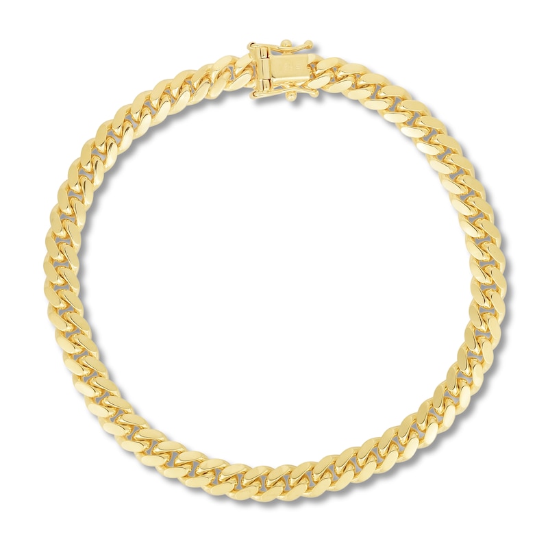 Solid Miami Cuban Link Bracelet 14K Yellow Gold 8.5"