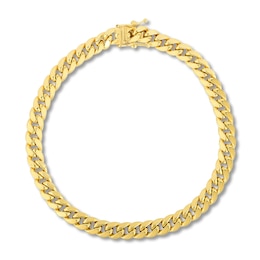 Semi-Solid Miami Cuban Link Bracelet 14K Yellow Gold 8.5&quot;