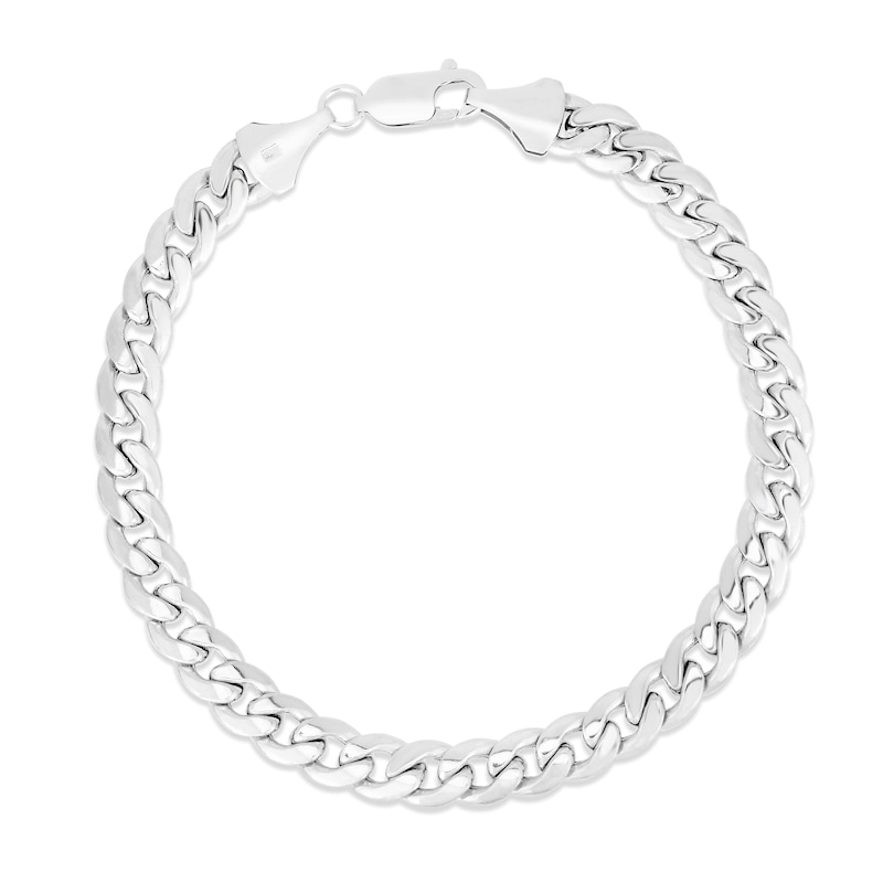 Cuban Link Bracelet 14K White Gold 8.5"