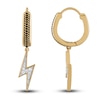 Thumbnail Image 2 of 1933 by Esquire Men's Diamond Lightning Bolt Earrings 1/8 ct tw 14K Yellow Gold