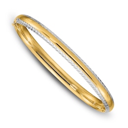 Hinged Bangle Bracelet 14K Yellow Gold 7.5&quot;