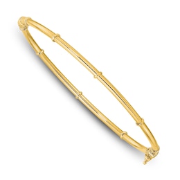 Fancy Hinged Bangle Bracelet 14K Yellow Gold 7.5&quot;