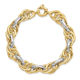 Fancy Link Bracelet 14K Two-Tone Gold 8.25&quot;