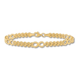 Infinity Link Bracelet 14K Yellow Gold 7.5&quot;