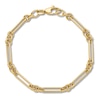 Thumbnail Image 1 of Polished Fancy Link Bracelet 14K Yellow Gold 7.5&quot;