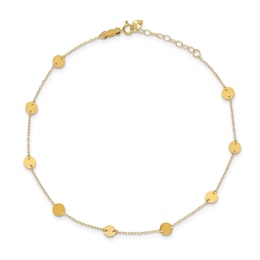 Disk Anklet 14K Yellow Gold 9&quot;