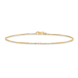 Open Link Cable Anklet 14K Yellow Gold 10&quot;