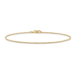 Cable Chain Anklet 14K Yellow Gold 10&quot;