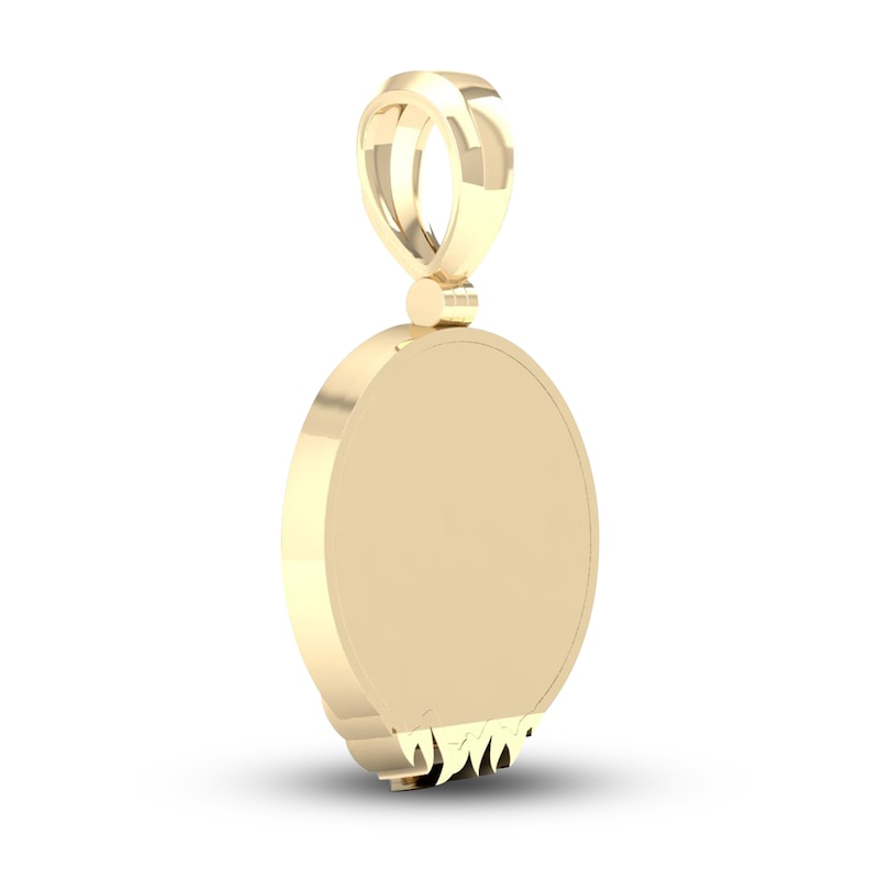 Main Image 4 of Men's 10K Yellow Gold Lion Charm 1/8 ct tw Round Diamonds