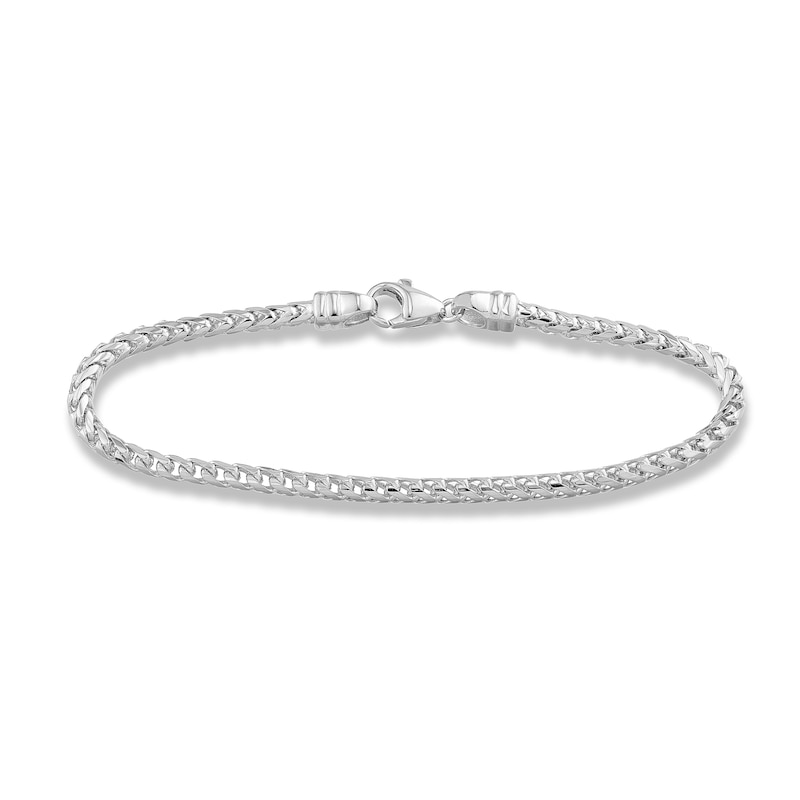 Solid Round Franco Chain Bracelet 14K White Gold 8.5