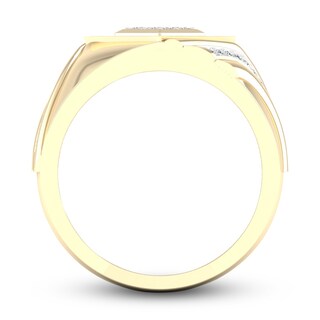 Men's Diamond Ring 1/2 ct tw Princess/Round 10K Yellow Gold | Jared