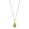 Thumbnail Image 0 of Natural Peridot Pendant Necklace Diamond Accents 10K Yellow Gold 18"